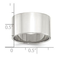 Sterling Silver 12mm Lightweight Flat Size 10 Band