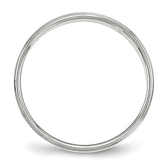 Sterling Silver 4mm Flat with Step Edge Size 10 Band