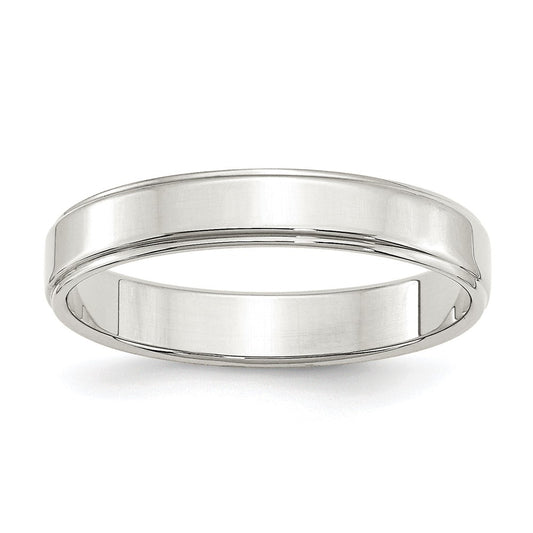Sterling Silver 4mm Flat with Step Edge Size 10 Band