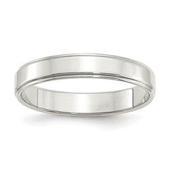 Sterling Silver 4mm Flat with Step Edge Size 10 Band