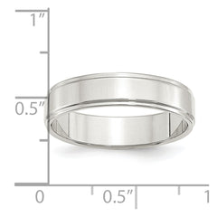 Sterling Silver 5mm Flat with Step Edge Size 10 Band