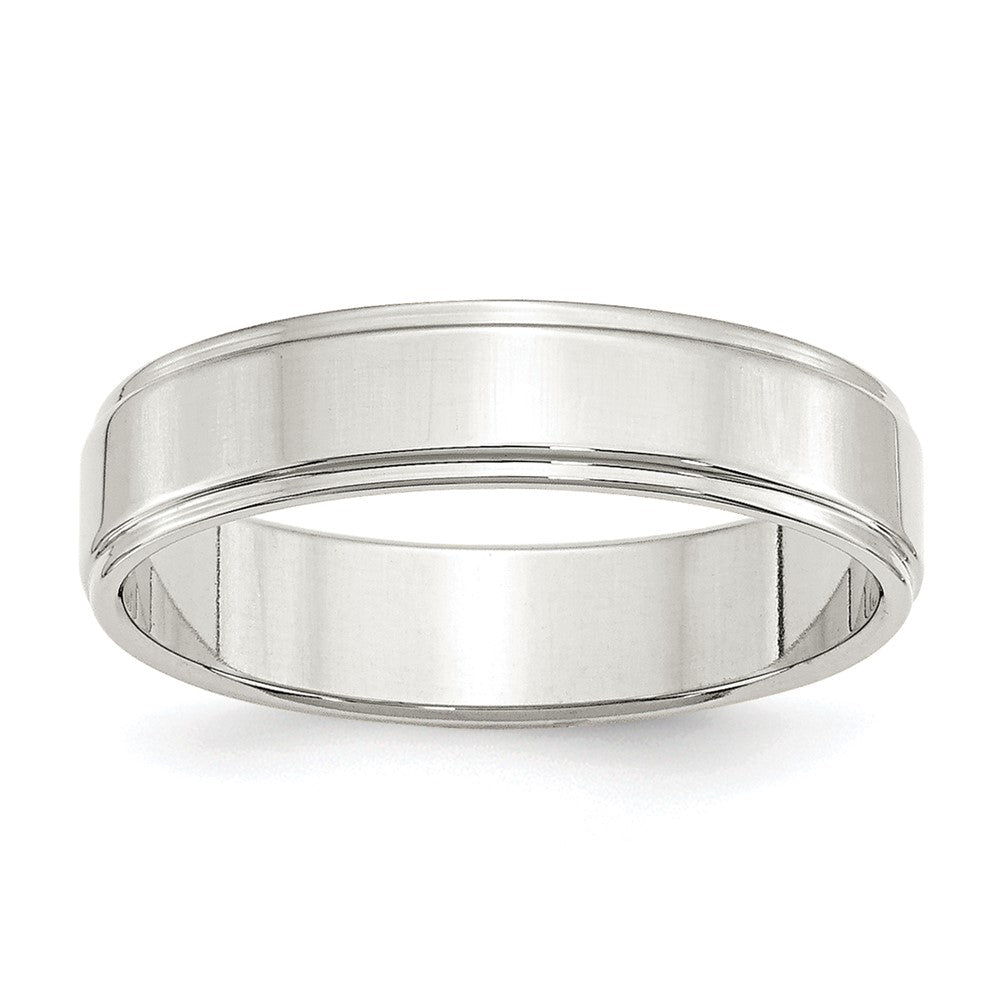 Sterling Silver 5mm Flat with Step Edge Size 10 Band