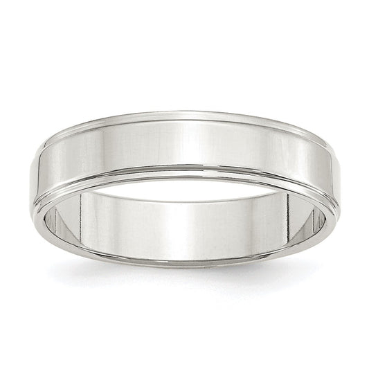 Sterling Silver 5mm Flat with Step Edge Size 10 Band