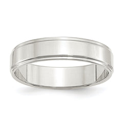 Sterling Silver 5mm Flat with Step Edge Size 10 Band