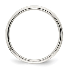 Sterling Silver 6mm Flat with Step Edge Size 10 Band