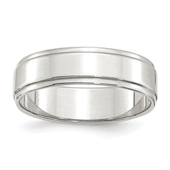 Sterling Silver 6mm Flat with Step Edge Size 10 Band