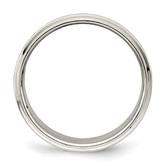 Sterling Silver 8mm Flat with Step Edge Size 10 Band