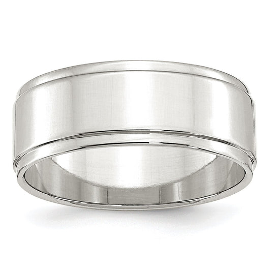 Sterling Silver 8mm Flat with Step Edge Size 10 Band