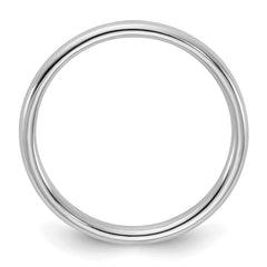 Sterling Silver Rhodium-plated 2mm Half-Round Size 6.5 Band