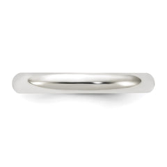 Sterling Silver 3mm Half Round Size 10 Band