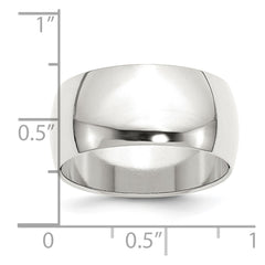 Sterling Silver 10mm Half Round Size 10 Band