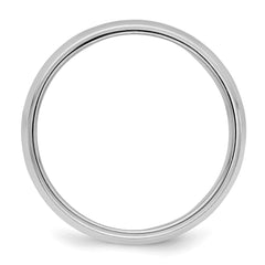 Sterling Silver Rhodium-plated 6mm Half Round Milgrain Size 10 Band