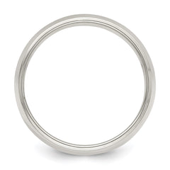 Sterling Silver 7mm Half Round Milgrain Size 10 Band