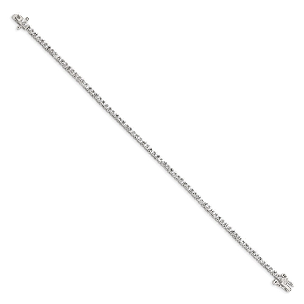 Sterling Silver Rhodium-plated CZ Tennis Bracelet QX104CZ