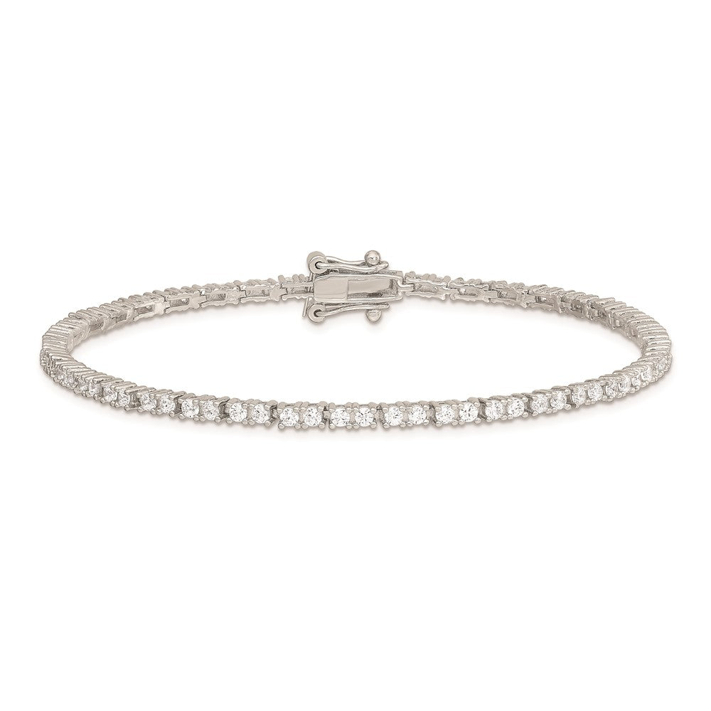 Sterling Silver Rhodium-plated CZ Tennis Bracelet QX104CZ