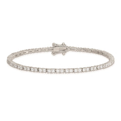 Sterling Silver Rhodium-plated CZ Tennis Bracelet QX104CZ