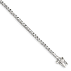 Sterling Silver Rhodium-plated CZ Tennis Bracelet QX104CZ