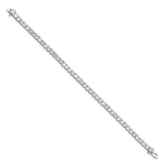 Sterling Silver Rhodium-plated CZ Tennis Bracelet QX107CZ