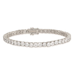 Sterling Silver Rhodium-plated CZ Tennis Bracelet QX107CZ