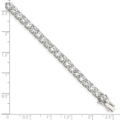 Sterling Silver Rhodium-plated CZ Tennis Bracelet QX107CZ