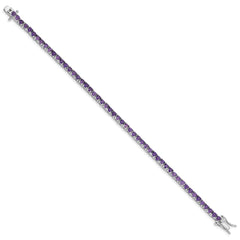 Sterling Silver Rhodium-plated Amethyst Bracelet QX133AM