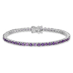 Sterling Silver Rhodium-plated Amethyst Bracelet QX133AM