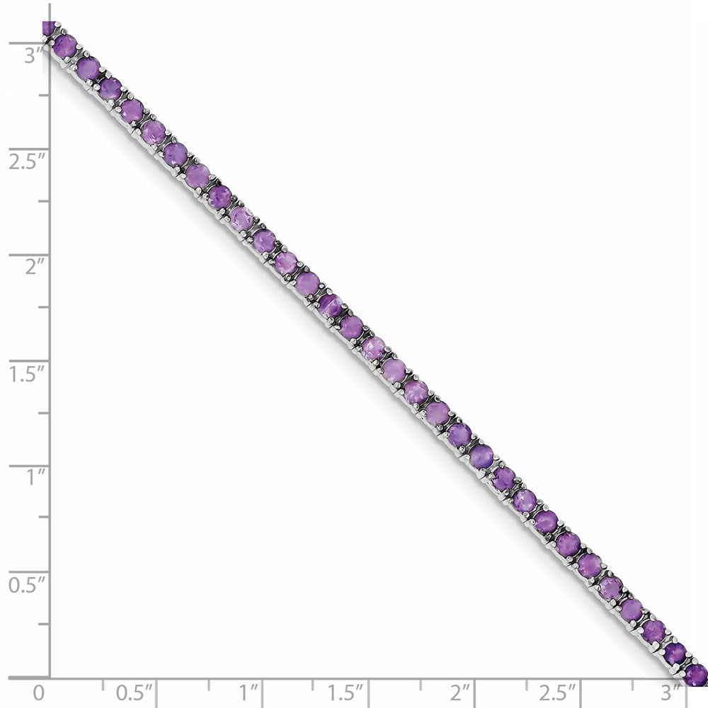 Sterling Silver Rhodium-plated Amethyst Bracelet QX133AM