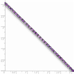 Sterling Silver Rhodium-plated Amethyst Bracelet QX133AM