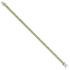 Sterling Silver Rhodium-plated Peridot Bracelet QX188PE