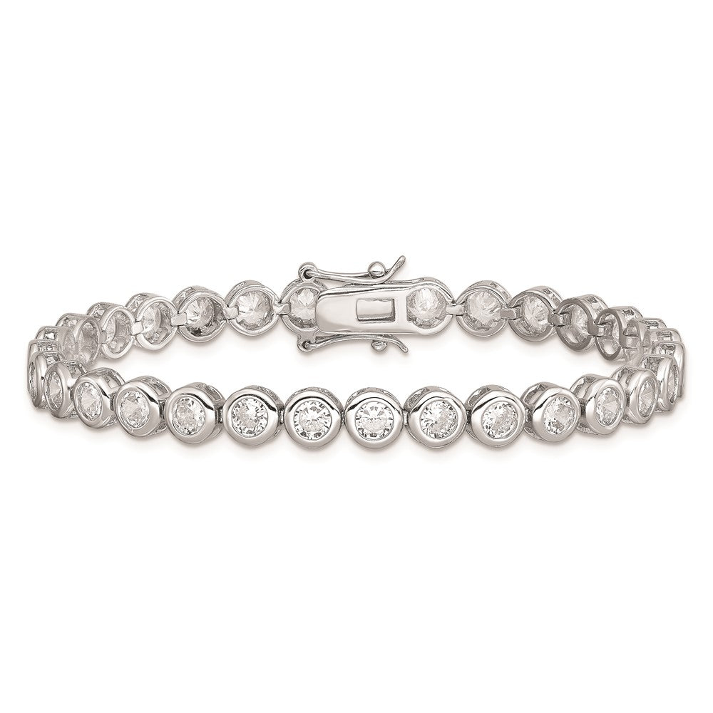 Sterling Silver Rhodium-plated CZ Tennis Bracelet QX374CZ