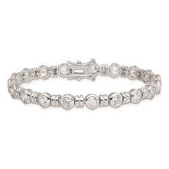 Sterling Silver Rhodium-plated CZ Bracelet QX375CZ