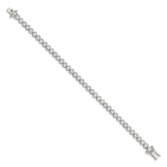 Sterling Silver Rhodium-plated CZ 7 inch Tennis Bracelet QX558CZ