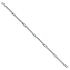 Sterling Silver Rhodium-plated Blue Topaz Bracelet QX601BT