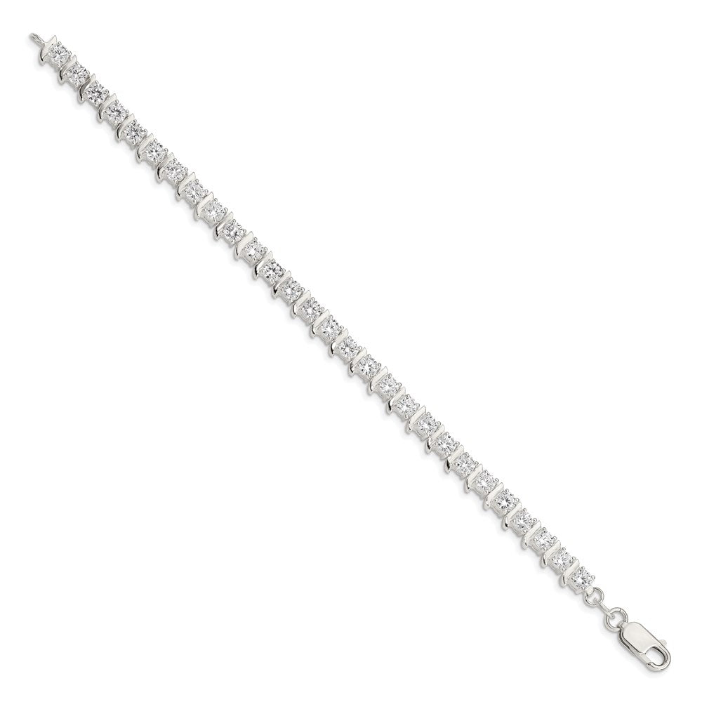 Sterling Silver CZ Fancy Polished Bracelet QX767CZ