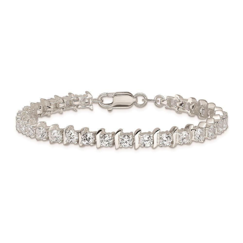 Sterling Silver CZ Fancy Polished Bracelet QX767CZ