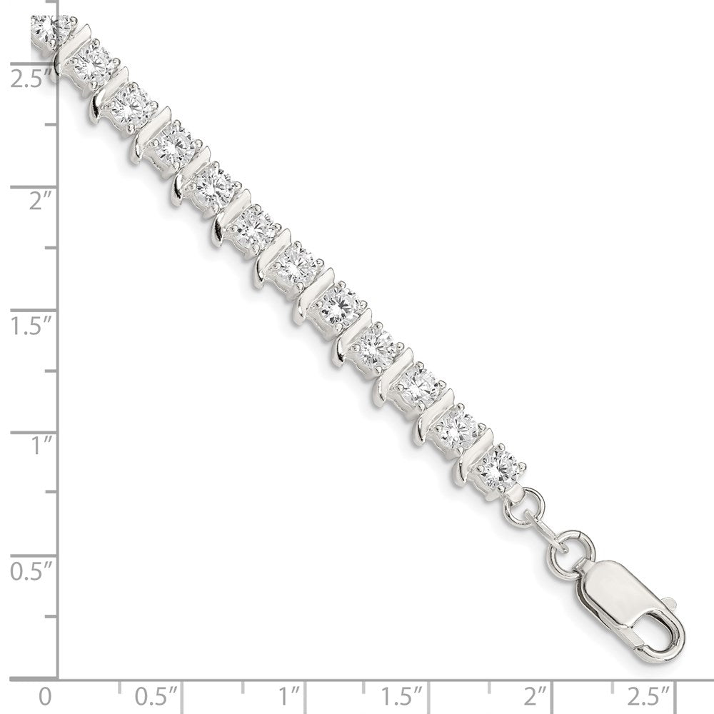 Sterling Silver CZ Fancy Polished Bracelet QX767CZ