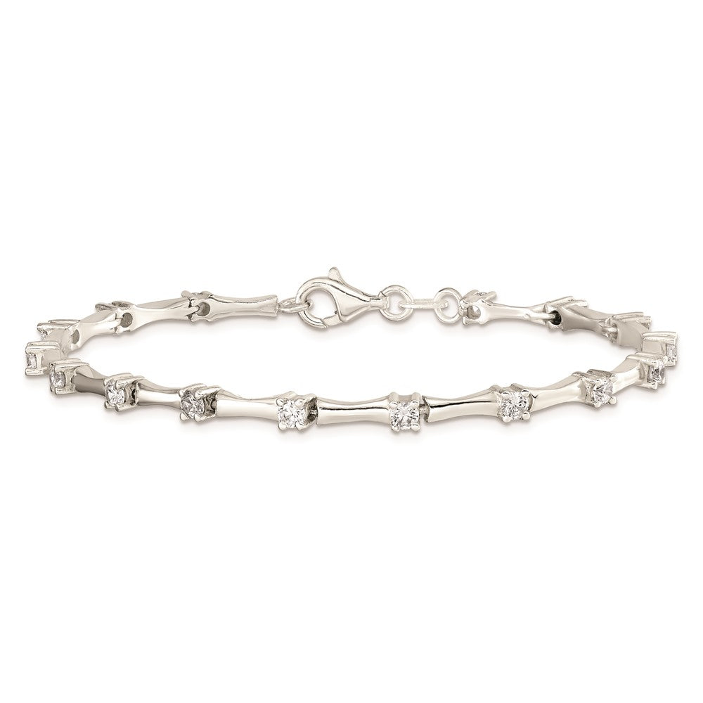 Sterling Silver CZ Fancy Polished Bracelet QX769CZ
