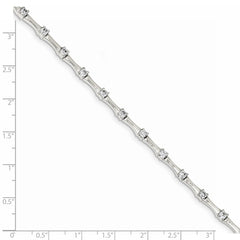 Sterling Silver CZ Fancy Polished Bracelet QX769CZ