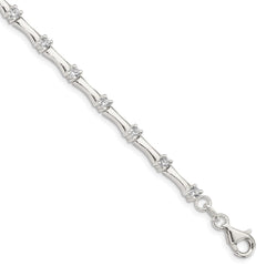 Sterling Silver CZ Fancy Polished Bracelet QX769CZ