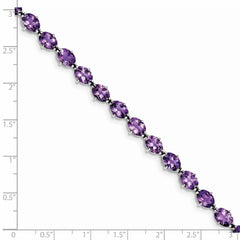 Sterling Silver Rhodium-plated Amethyst Bracelet QX814AM