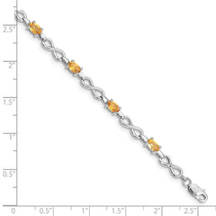 Sterling Silver Rhodium-plated Citrine Bracelet QX837CI