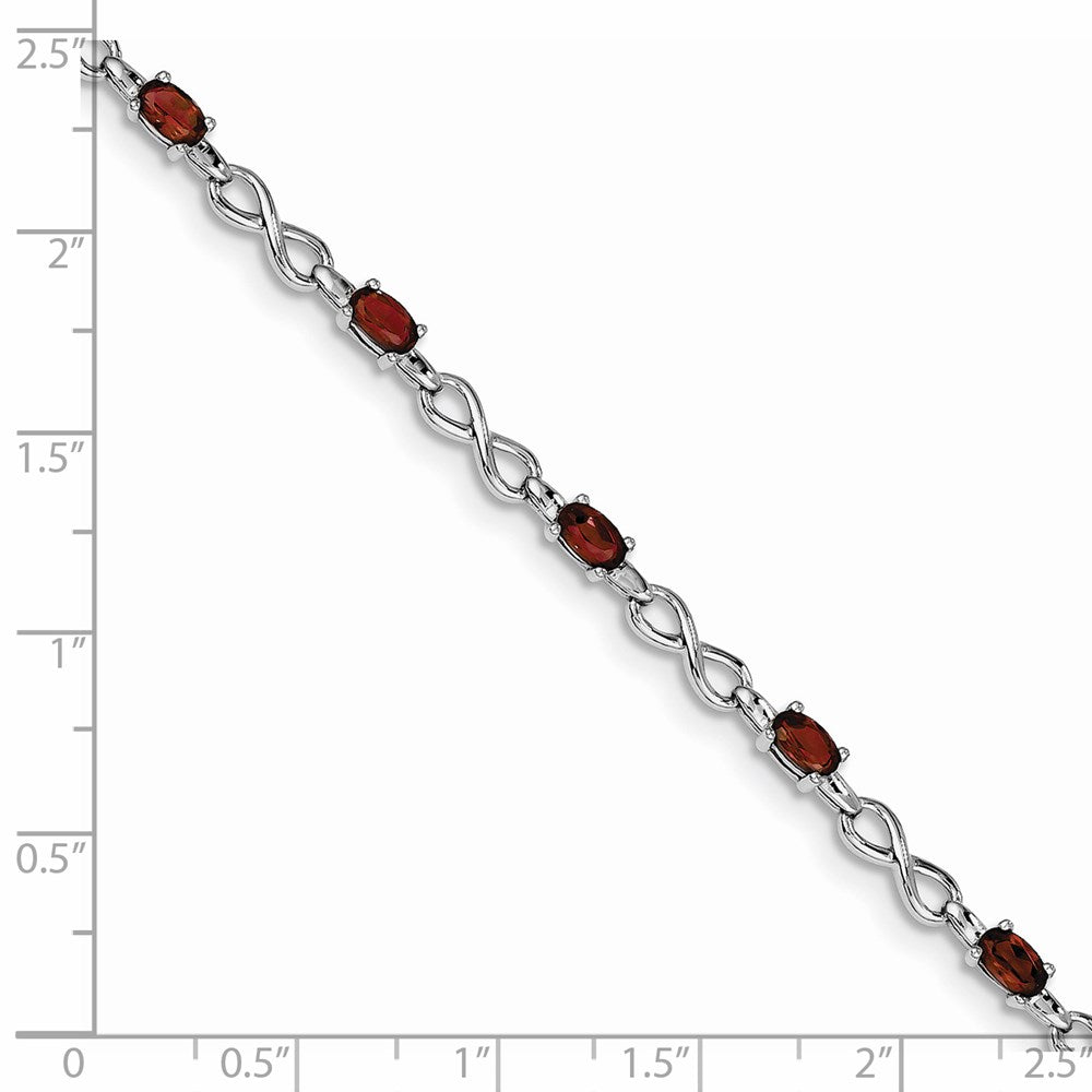 Sterling Silver Rhodium-plated Garnet Bracelet QX837GA
