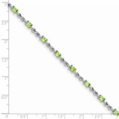 Sterling Silver Rhodium-plated Peridot Bracelet QX840PE
