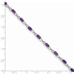 Sterling Silver Rhodium-plated Amethyst Bracelet QX842AM