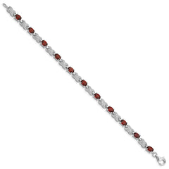Sterling Silver Rhodium-plated Garnet Bracelet QX851GA