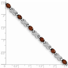 Sterling Silver Rhodium-plated Garnet Bracelet QX851GA