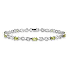 Sterling Silver Rhodium-plated Peridot Bracelet QX853PE