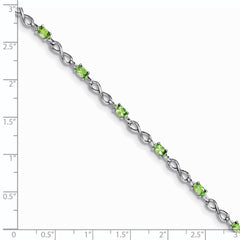 Sterling Silver Rhodium-plated Peridot Bracelet QX853PE