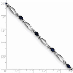 Sterling Silver Rhodium-plated Sapphire and Diamond Bracelet QX856S