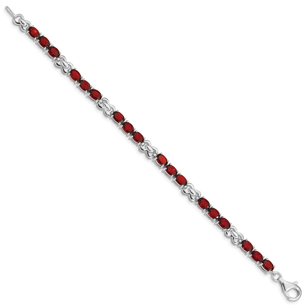 Sterling Silver Rhodium-plated Garnet Bracelet QX863GA
